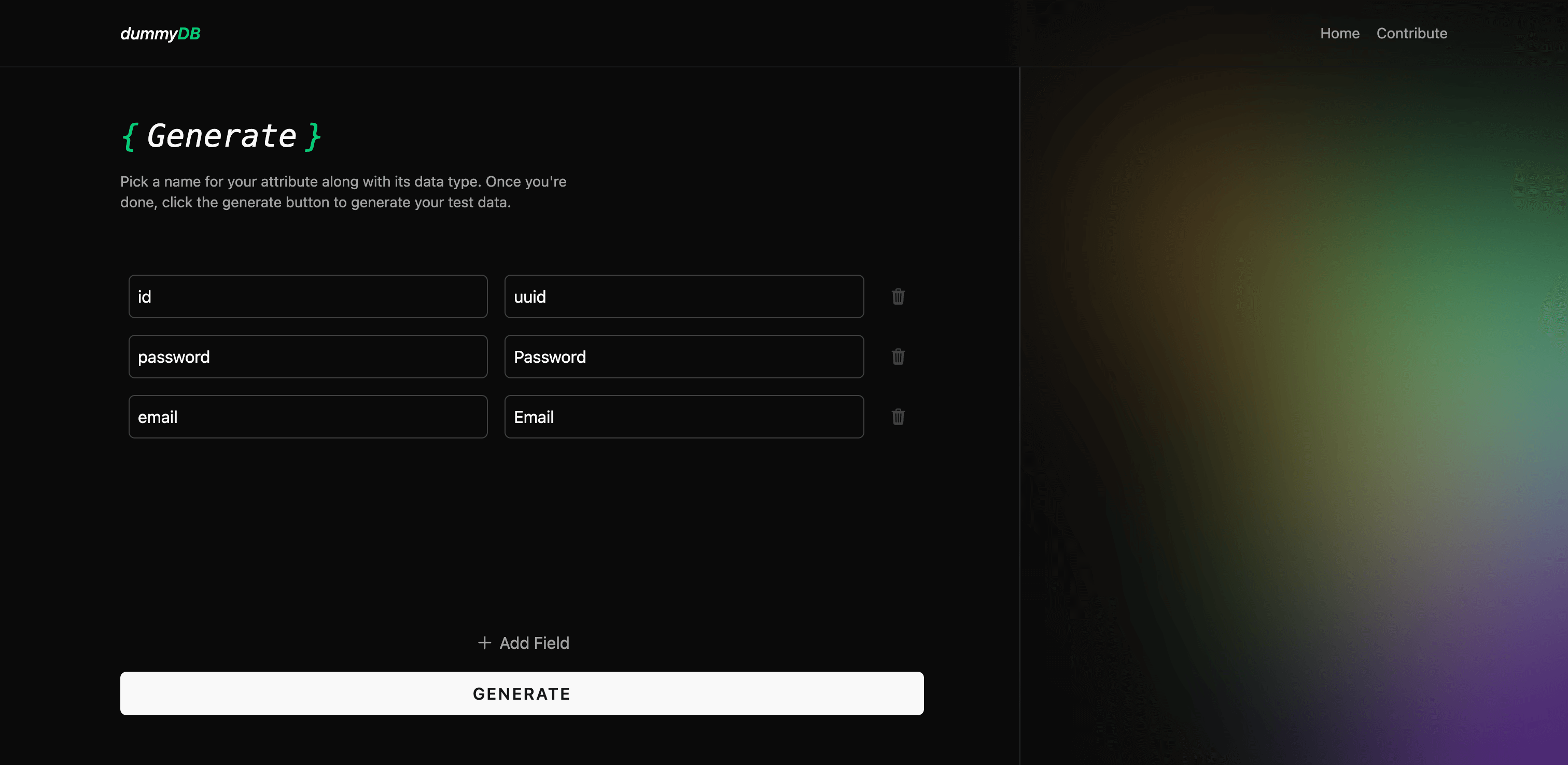 Properties page